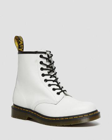 Dr Martens 1460 Smooth Læder Snørestøvler Dame Hvide | DK 207FDN